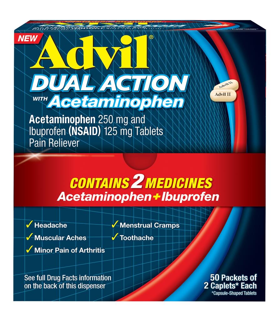 ADVIL DISP DUAL ACTION ACETAMINOPHEN 50/2's