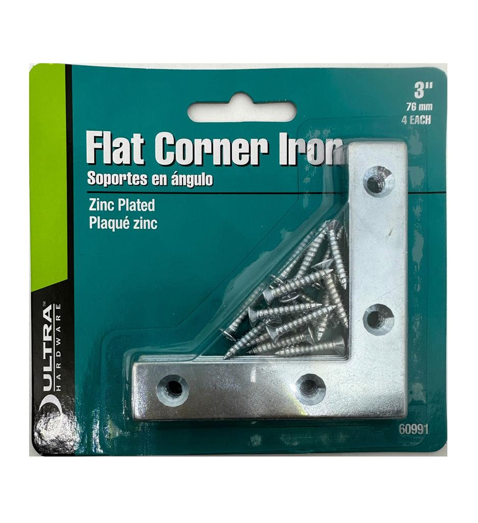 FLAT CORNER IRON 3" 4 PK (60991)