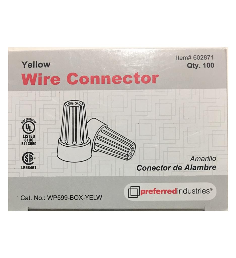 WIRE CONNECTOR YELLOW 100ct