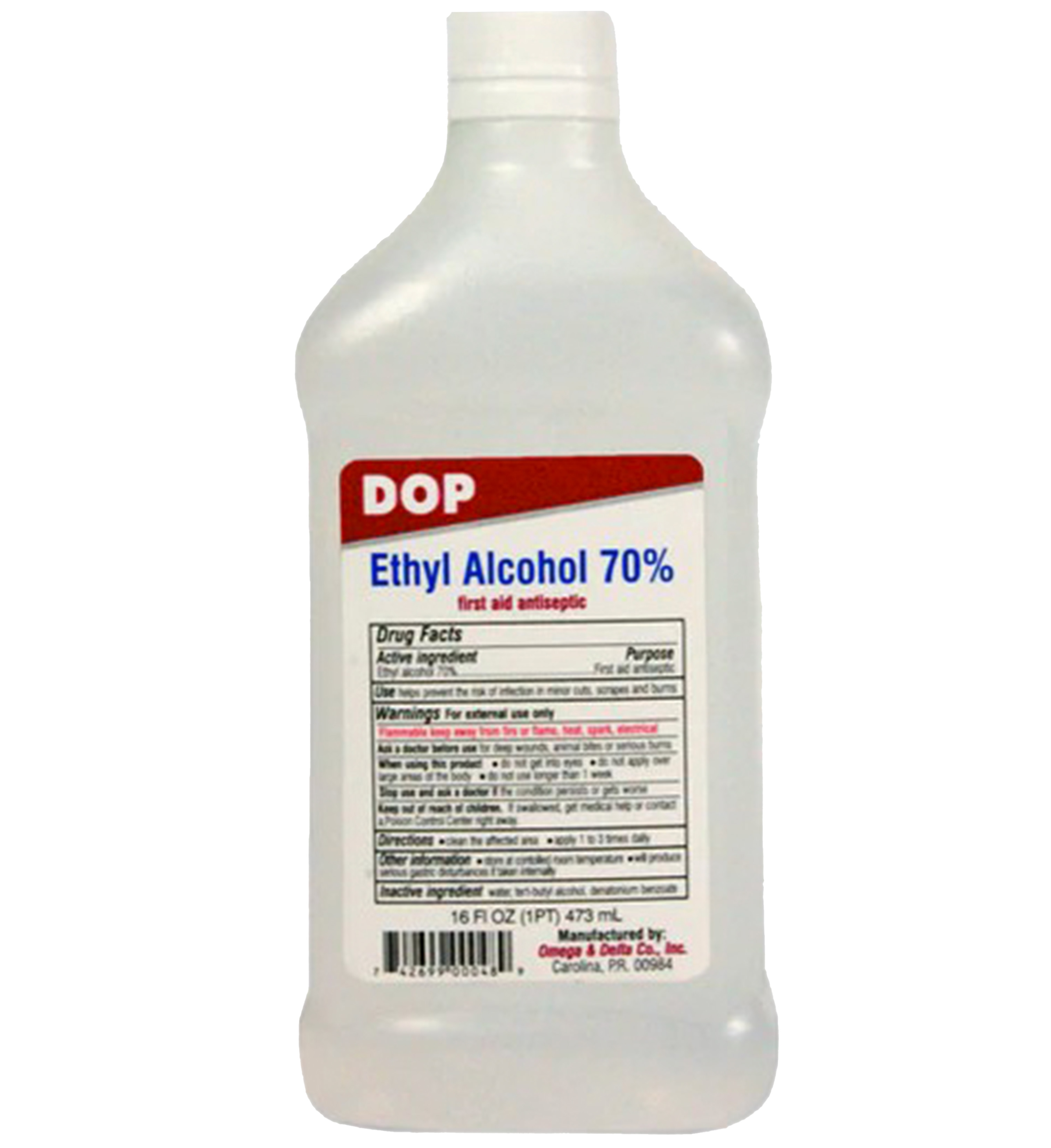 ALCOHOL ETHYL DOP 70% 24/16oz