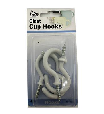 GIANT CUP HOOKS WHITE 2-1/4" 6/4PK (MH1032)