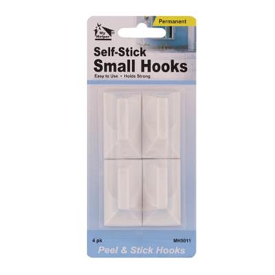 STICK SMALL HOOKS WHITE .99"x 1.78" 6/4PK (MH5011)