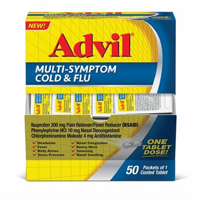ADVIL DISP MULTI-SYMP COLD&FLU 50/1's