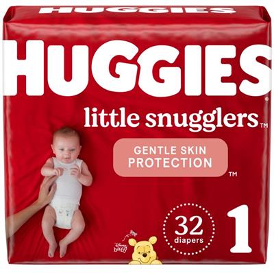 HUGGIES JUMBO #1 LITTLE SNUGGLER 4/32's