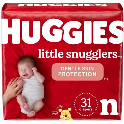 HUGGIES JUMBO LITTLE SNUGGLER NEWBORN 4/31's
