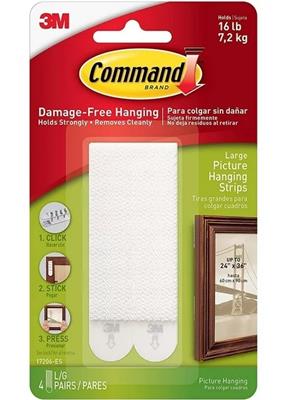 3M COMMAND LARGE HANGING STRIPS 4ct