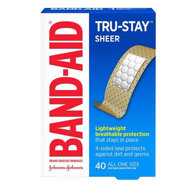 BAND AID TRU-STAY SHEER 1SIZE 40's