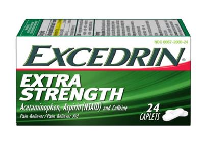 EXCEDRIN EXTRA STRENGTH TABLET 24's